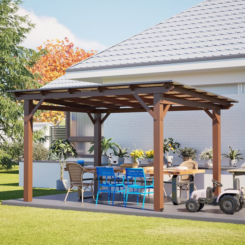 GDFStudio - Oliver Heavy Duty Outdoor Carport Gazebo with Waterproof Shade and Reinforced Base
