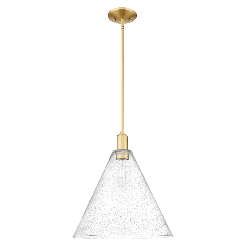 Innovations Lighting Endless Possibilities Arcadia - Berkshire Glass - 1 Light 16" Stem Hung Mini Pendant - Satin Gold/Seedy