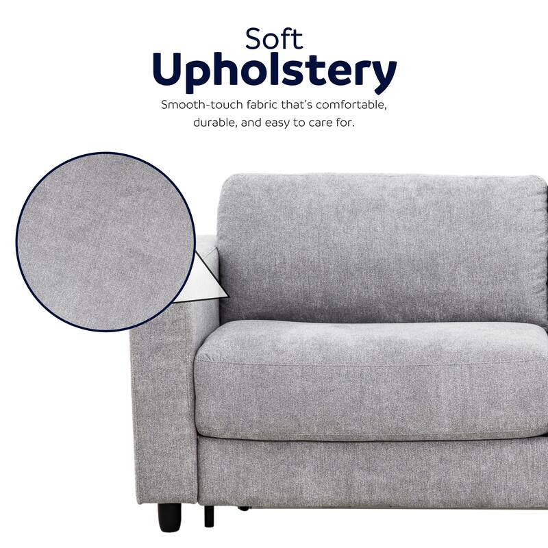 Stearns & Foster® Atillio 80 in. Queen Pull-Out Sofa Bed with 5 in. Mattress - Light Grey