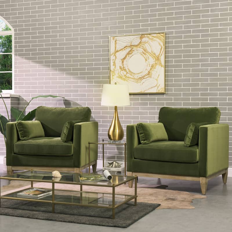 Knox 36" Modern Farmhouse Loose Pillow-Back Arm Chair