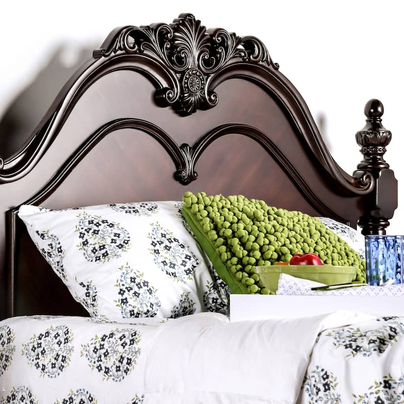 Furniture of America Diva Cherry Solid Wood Four Poster Bed