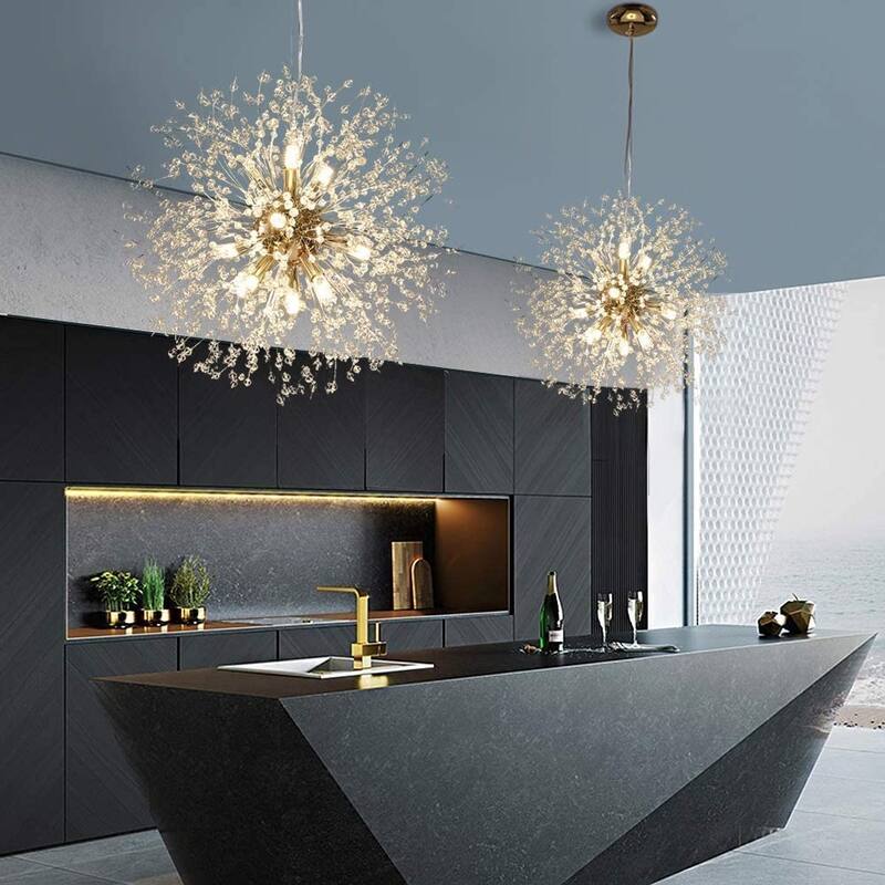 Modern Gold Crystal Flower Ball Chandelier Pendant Light - 23.6*23.6*23.6