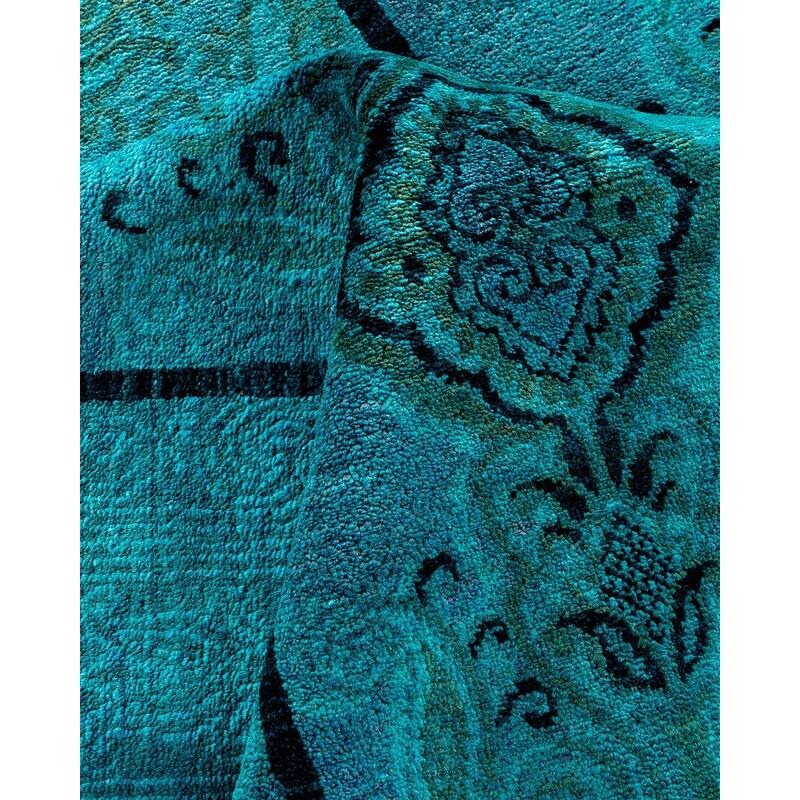 Vibrance, One-of-a-Kind Hand-Knotted Area Rug - Blue, 6' 0" x 8' 11" - 6' 0" x 8' 11"