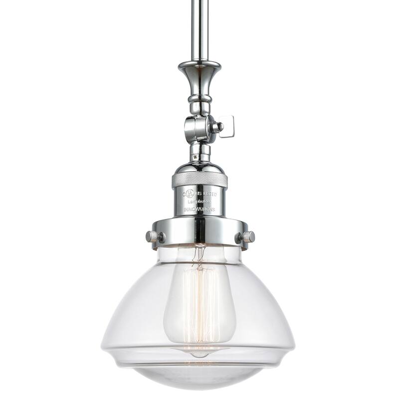 Innovations Lighting Olean 7" Wide Mini Rod Hung Adjustable Pendant - Polished Chrome / Clear