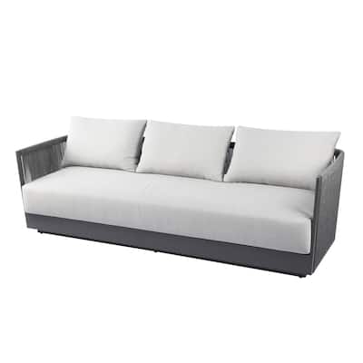 Elementi Capri Outdoor Aluminum 3-Seat Sofa with Sunbrella® Cushions
