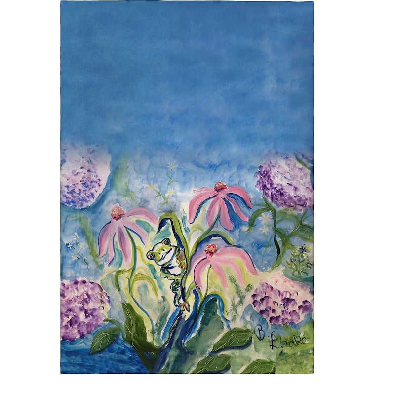 Frog & Pink Flowers Guest Towel - 20x20