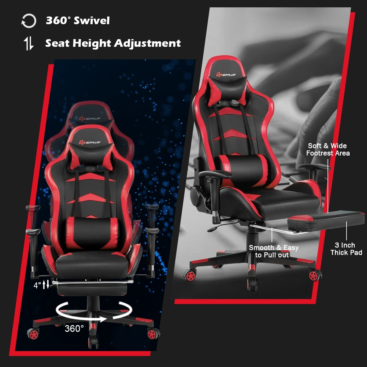 Goplus led gaming discount chair