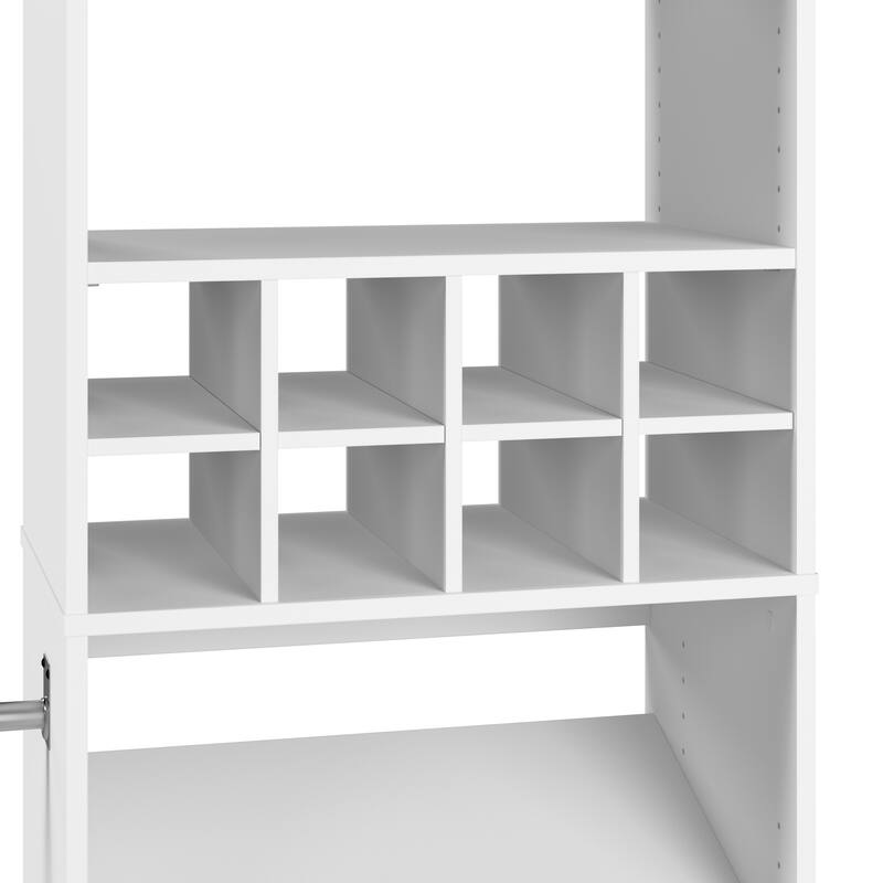 Carina Closet 24W Organizer with Shoe Shelves, Rods, Cubbies by Bestar