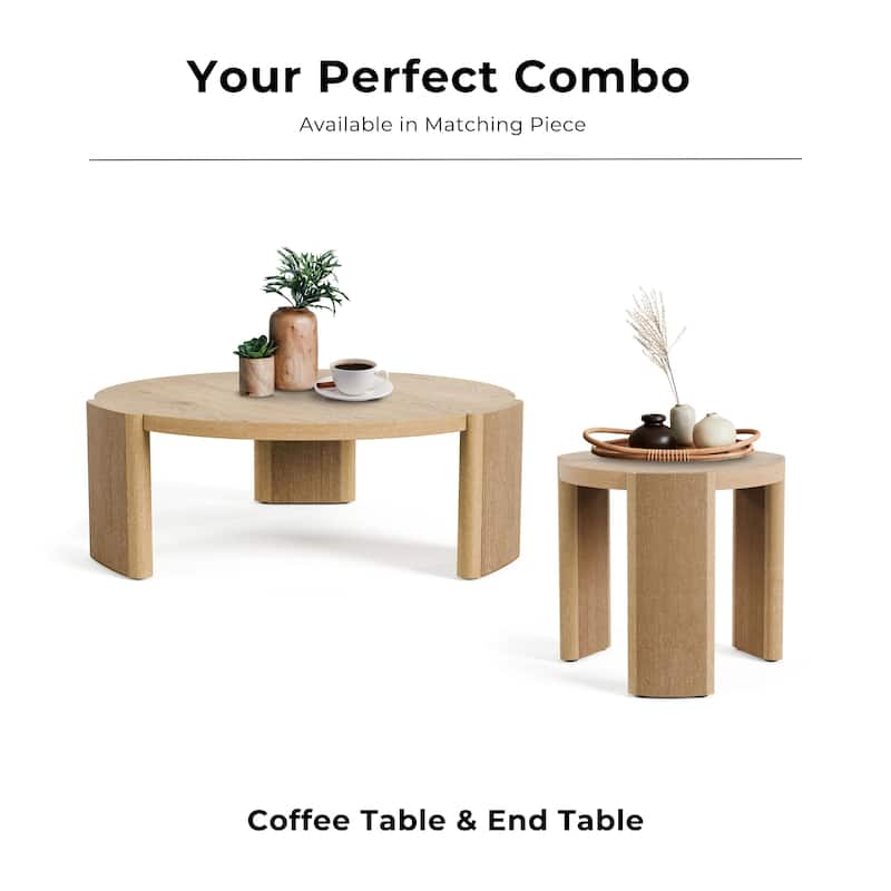 Furniture of America Minst Modern 2-Piece Wood Round Coffee Table Set