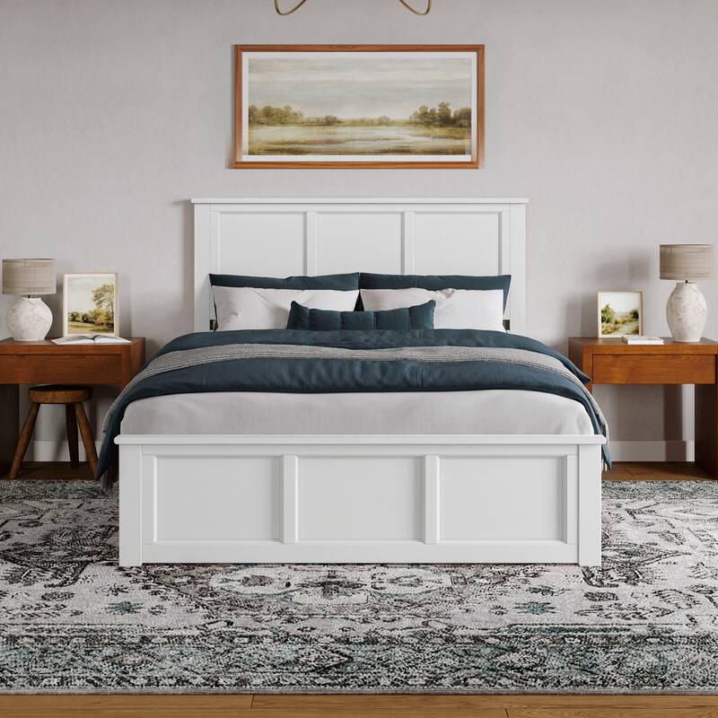 Charlotte Solid Wood Low Profile Platform Bed with Matching Footboard