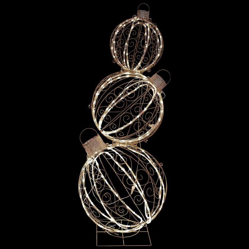 51" Scroll Design Stacked Christmas Ornaments Yard Decoration