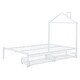 preview thumbnail 11 of 43, Full Size House Shaped Metal Platform Bed with Drawers