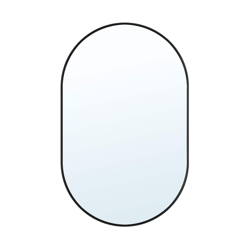 Bathroom Wall Mounted Oval Metal Framed Mirror