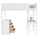 preview thumbnail 36 of 84, Modern Teddy Fleece Loft Bed with Storage Shelf, Drawers & Desk, Multi-Functional Wood Loft Bed Frame w/Soft Padding