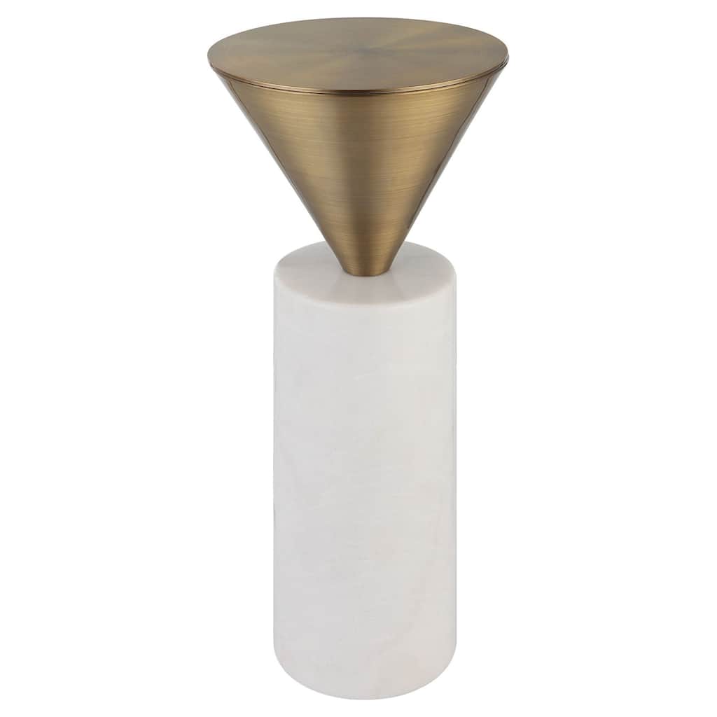 Uttermost 25250 Top Hat 9" Wide Marble, Steel Table