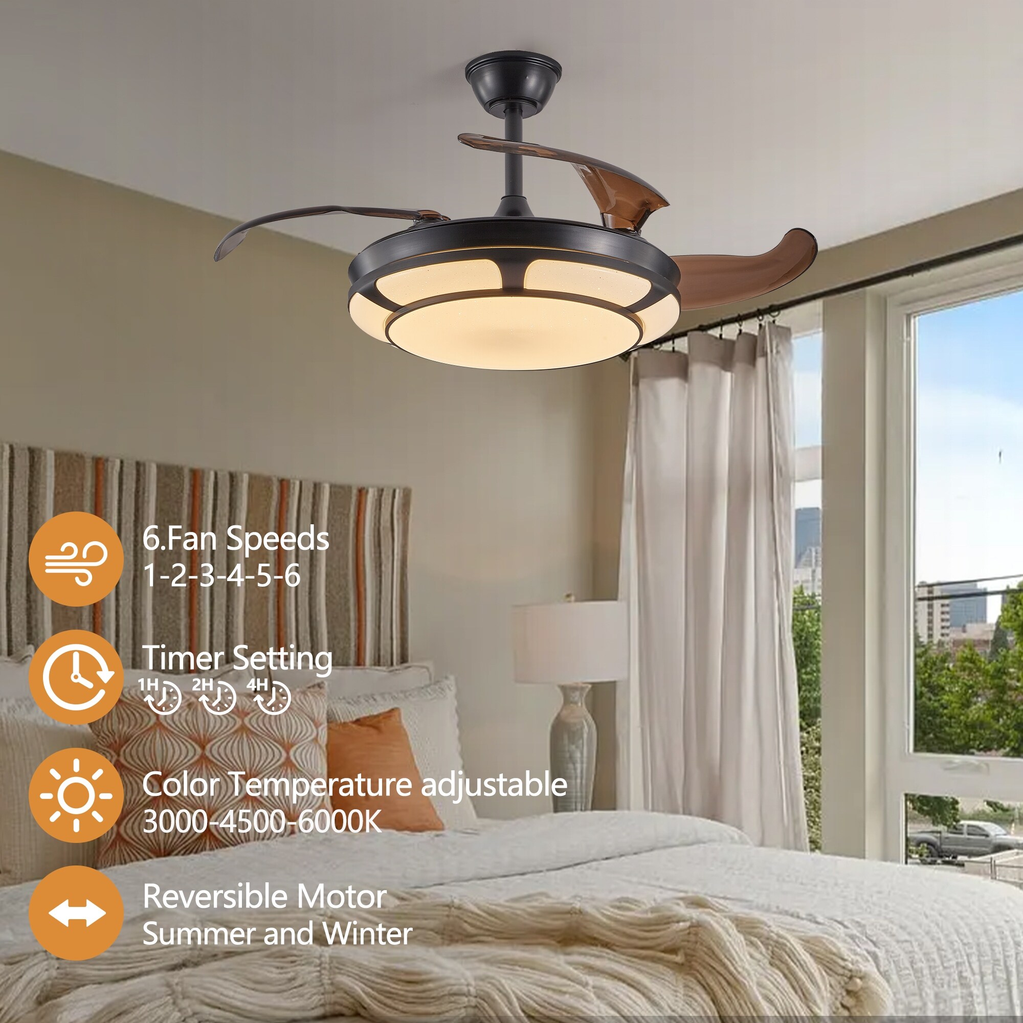 セール中♪ オーパーツ dendera LED 空冷ファンレール スポットライト Retractable-Ceiling-Fan-Light-