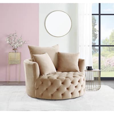 Cavinder Tufted Accent Swivel Chair