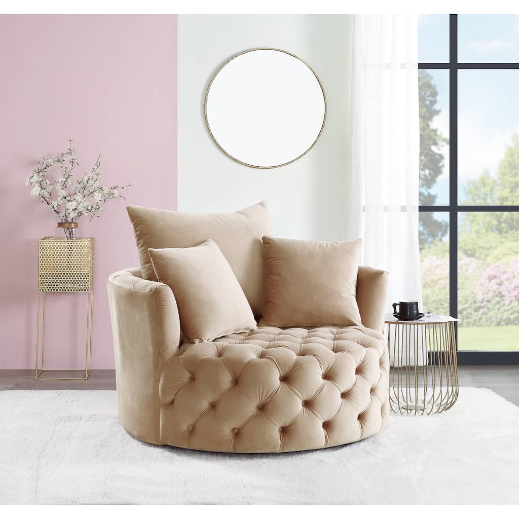 Cavinder Tufted Accent Swivel Chair