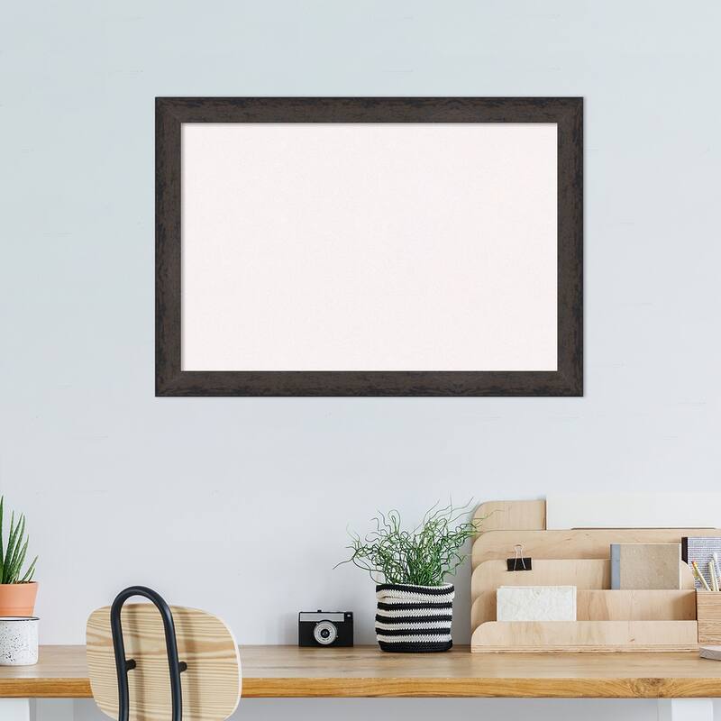 Dappled Narrow Wood Framed White Corkboard Bulletin Board