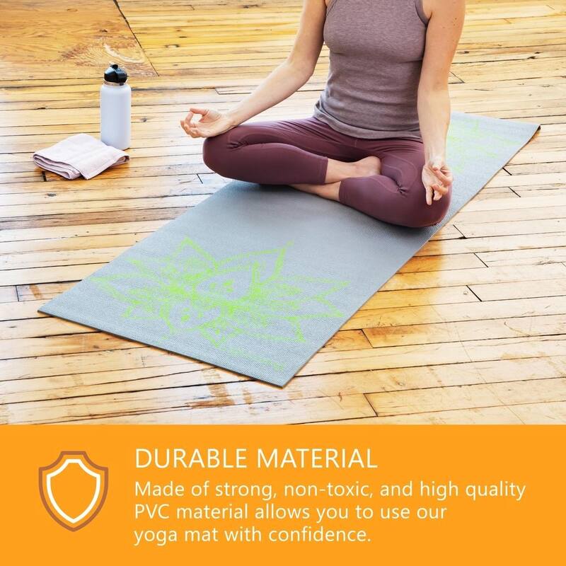 Sol Living Yoga Mat Premium Non Slip Extra Thick Exercise Mat for Yoga, Pilate, Mediation - 24 -In x 72 -In