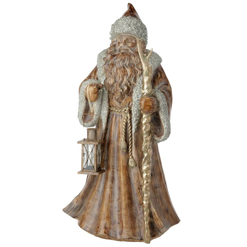 48" Resin Santa With Antller Staff