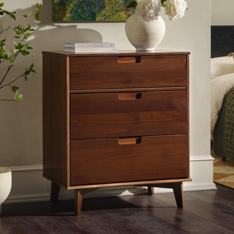 Middlebrook Mid-Century Solid Pine 3-Drawer Storage Chest