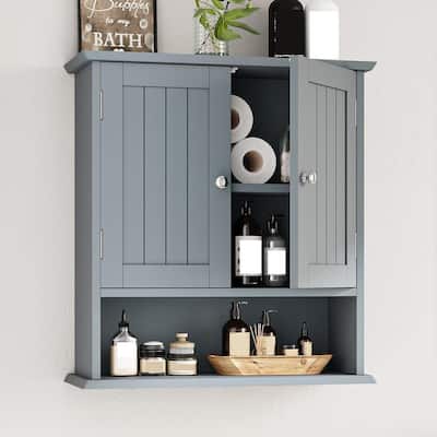Bathroom Cabinet Wall Mount with 2 Doors - 7.8*21.5*23.6inch