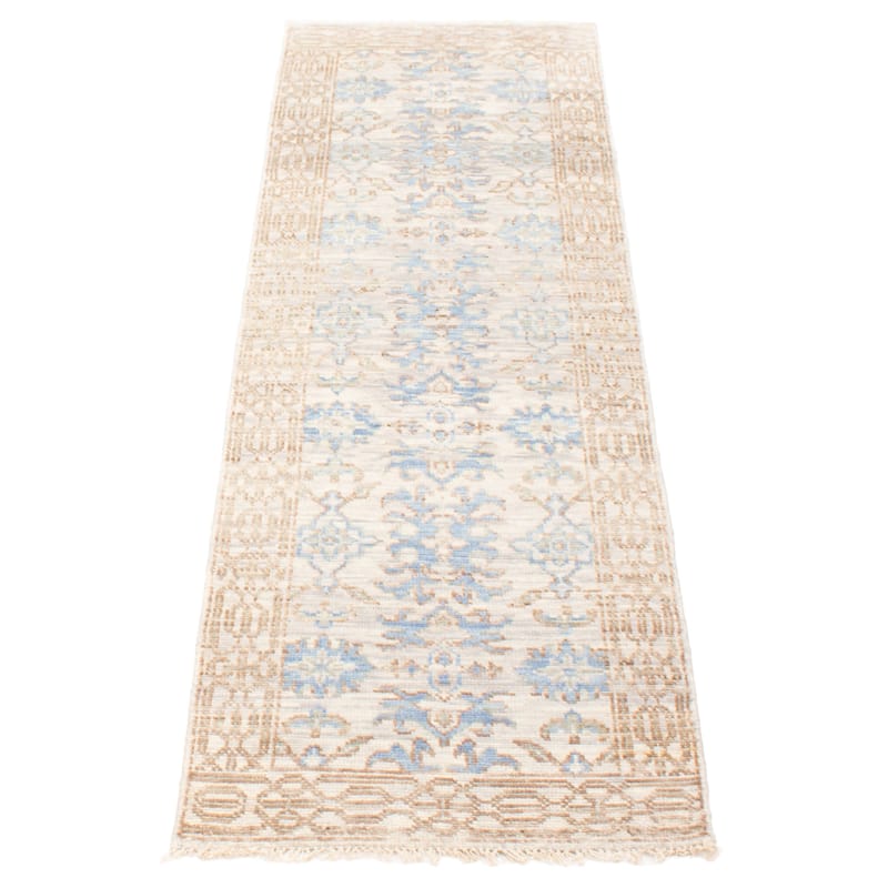 ECARPETGALLERY Hand-knotted Mystique Light Grey Wool Rug - 2'5 x 7'10