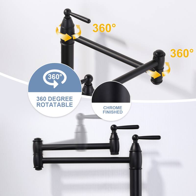 WOWOW Desk Mounted Pot Filler Kitchen Folding Faucet