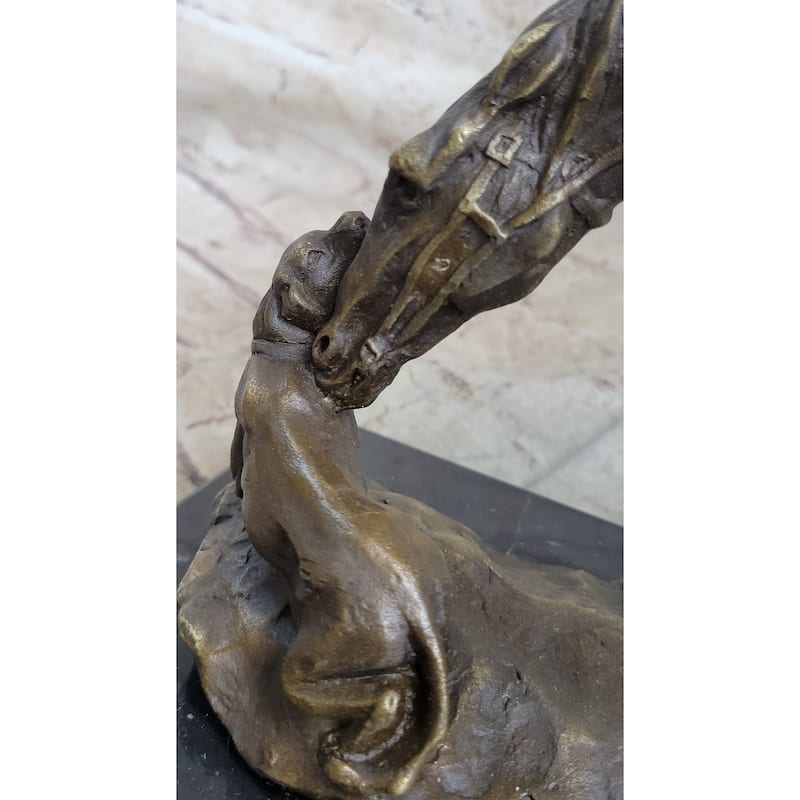 Friendship Between Imitative Horse Imitative Dog Bronze Statue Sculpture Equestrian Decor