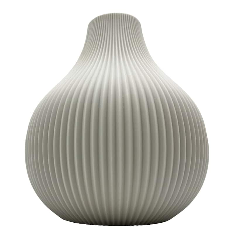 Beige/White Ceramic Vase