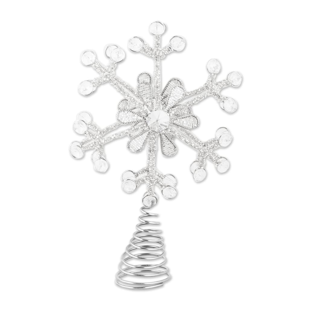 Novica Handmade Sparkling Snowflake Beaded Tree Topper