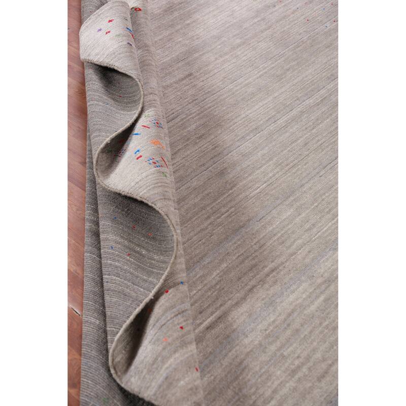 Striped Gabbeh Indian Area Rug Handmade Tribal Wool Carpet - 8'10" x 11'6"