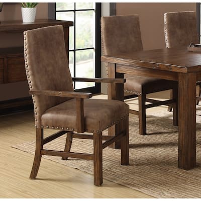 The Gray Barn Misty Day Dark Pine Upholstered Dining Chair (Set of 2)