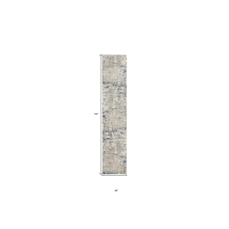 Caki Power Loomed Abstract Modern Durable Area Rug By HomeRoots - 144' X '26' X '0.32