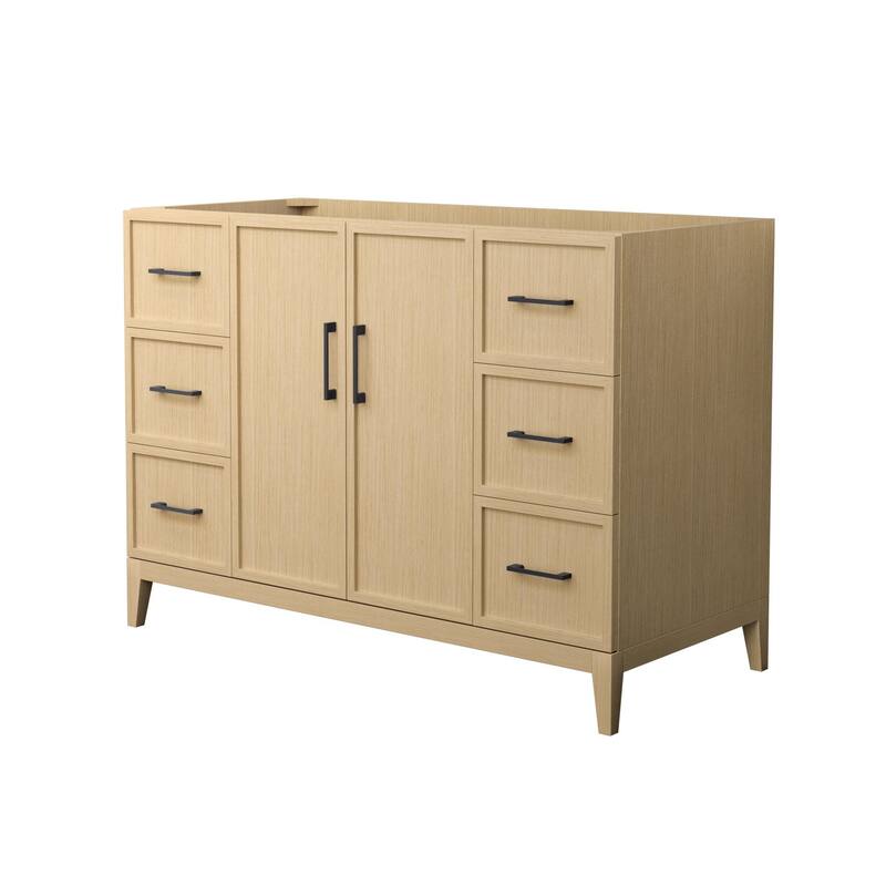 Elan 48-inch Single Vanity Cabinet - White Oak, Black Trim, No Top