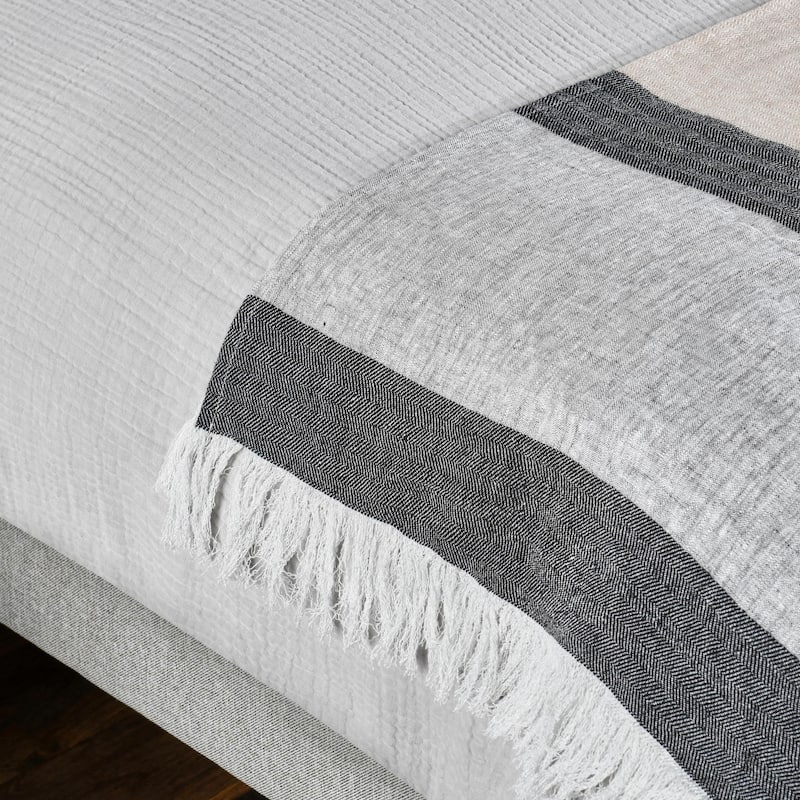 Villa by Classic Home Talara 100% Belgian Linen Throw Blanket
