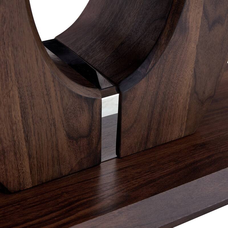 Roomfitters Walnut MDF Coffee Table with Dark Brown Texture, Rectangular Minimalist Side Table for Cozy Interiors, Walnut
