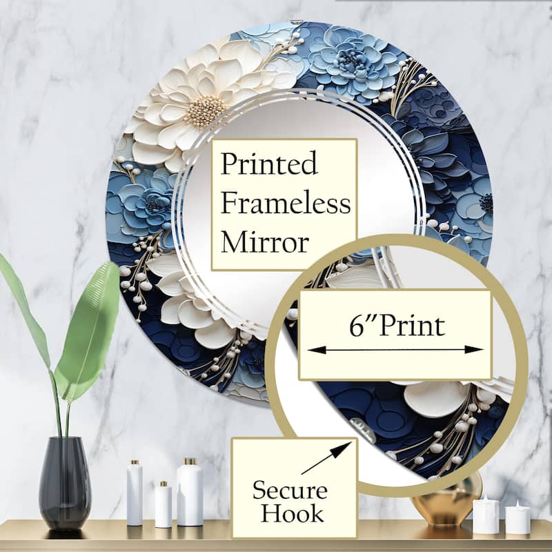 Designart "Liquid Ink Spiral I" Abstract Modern Wall Mirror