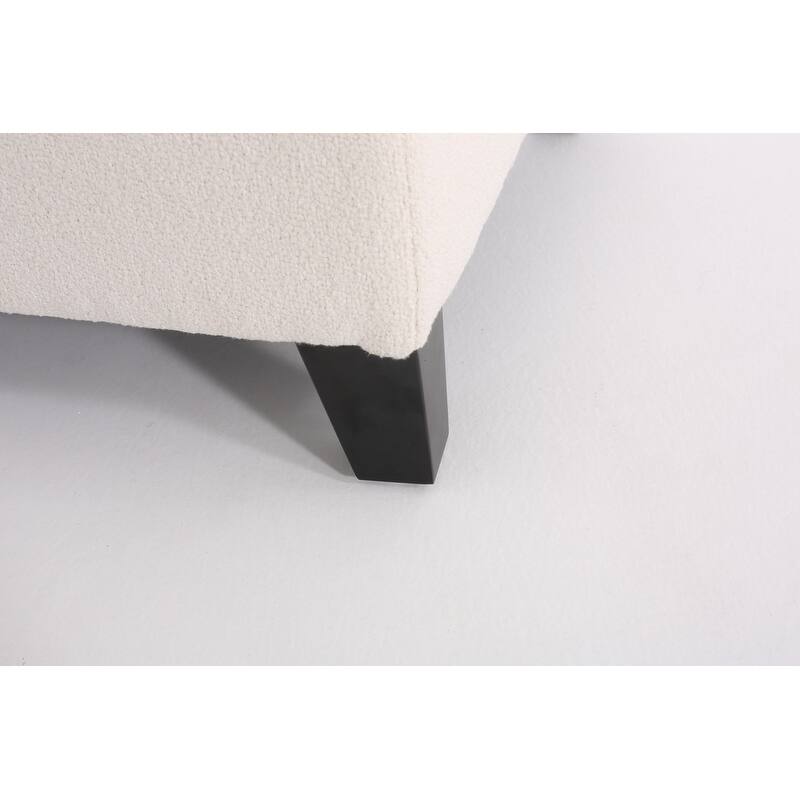 White Modern Tufted Top Upholstered Storage Bench