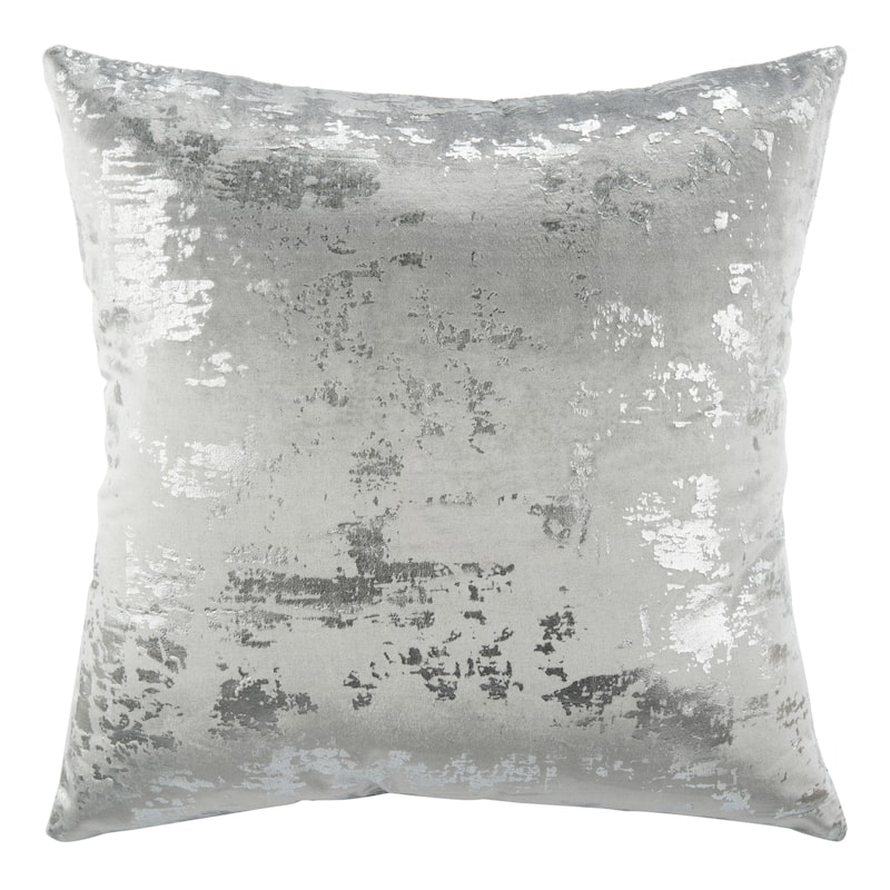SAFAVIEH Carlijn Metallic Grey/ Silver 20-inch Decorative Pillow