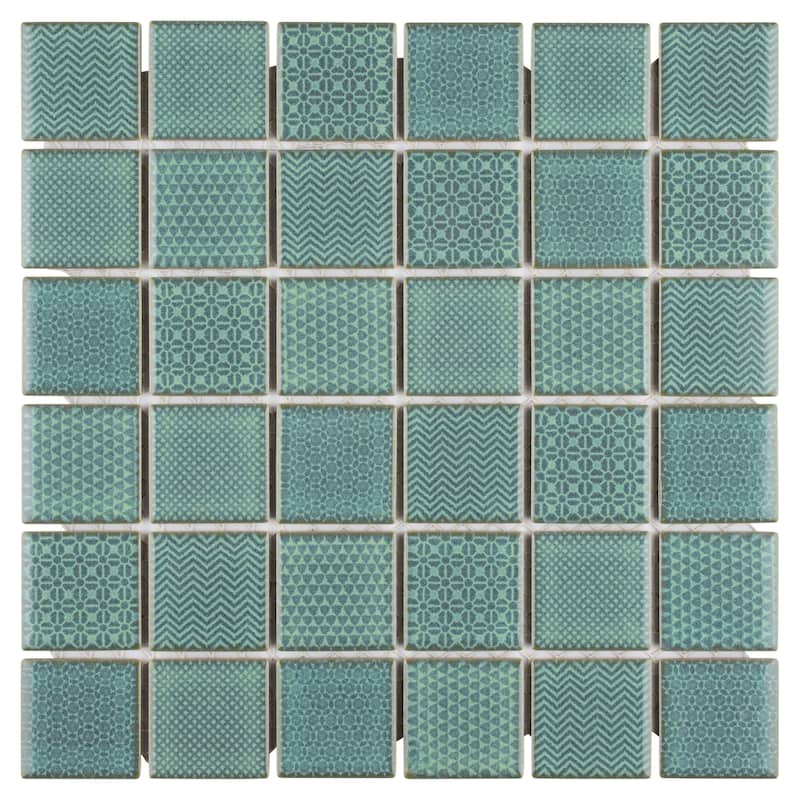 Merola Tile Celadon Emerald 11-5/8" x 11-5/8" Porcelain Floor and Wall Tile