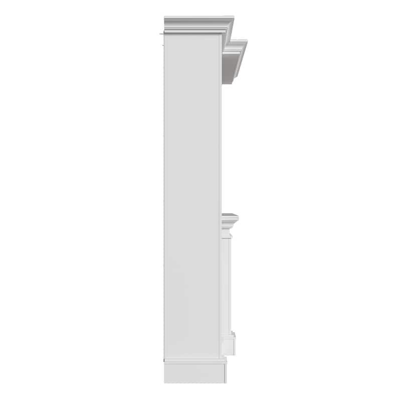 Electric Fireplace Mantel with Bookshelves, 115.5" Entertainment Center with Built-in Shelving