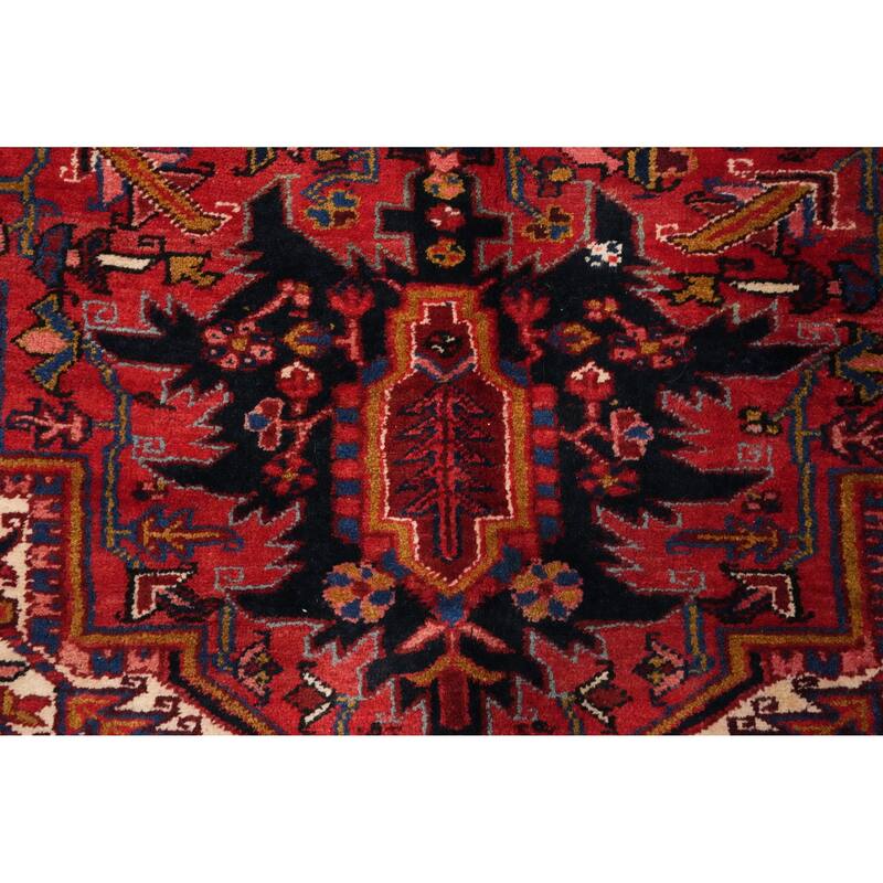 Hand Knotted Oriental 100% Wool Carpet Traditional Medallion Red Heriz Area Rug - 11' 11'' X 8' 4''