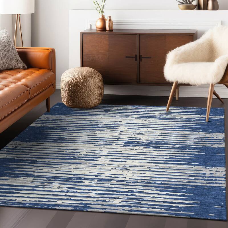 Machine Washable Indoor/ Outdoor Ombre Chantille Abstract Rug