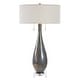 preview thumbnail 4 of 5, Subtle Iridescent Table Lamp with Drum Shade - 32.25" - Smokey Gray