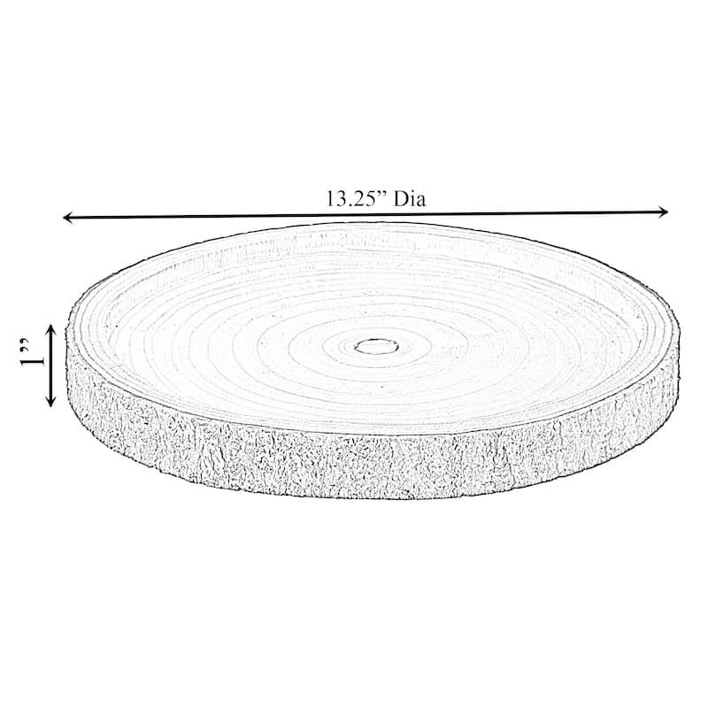Natural Wooden Bark Round Slice Tray, Rustic Table Charger Centerpiece