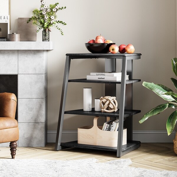 FITUEYES Design 4-Shelf Storage AV Media Stand Height-adjustable