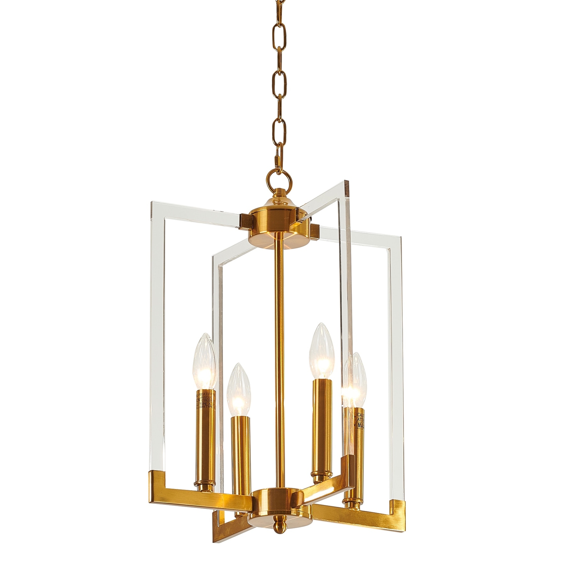 4-Light L12" Bronzed Metal Frame Ceiling Fixture