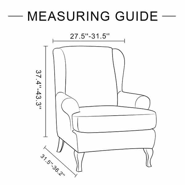 Enova Home Stretch Jacquard Spandex Fabric T-Cushion Wingback Slipcover